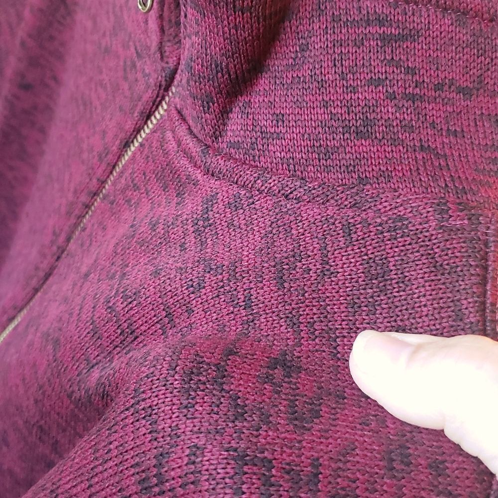 NWT dip Marled Maroon Pullover Sweater with Front Zip Sz S